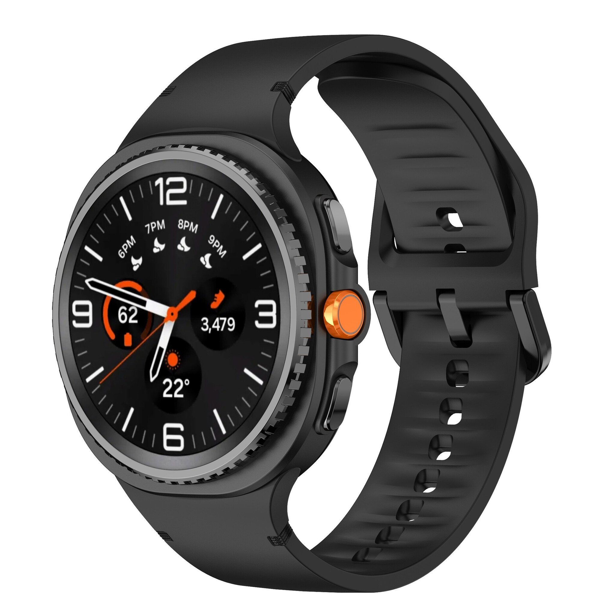 Strap-it Samsung Galaxy Watch 8 Classic siliconen bandje (zwart)