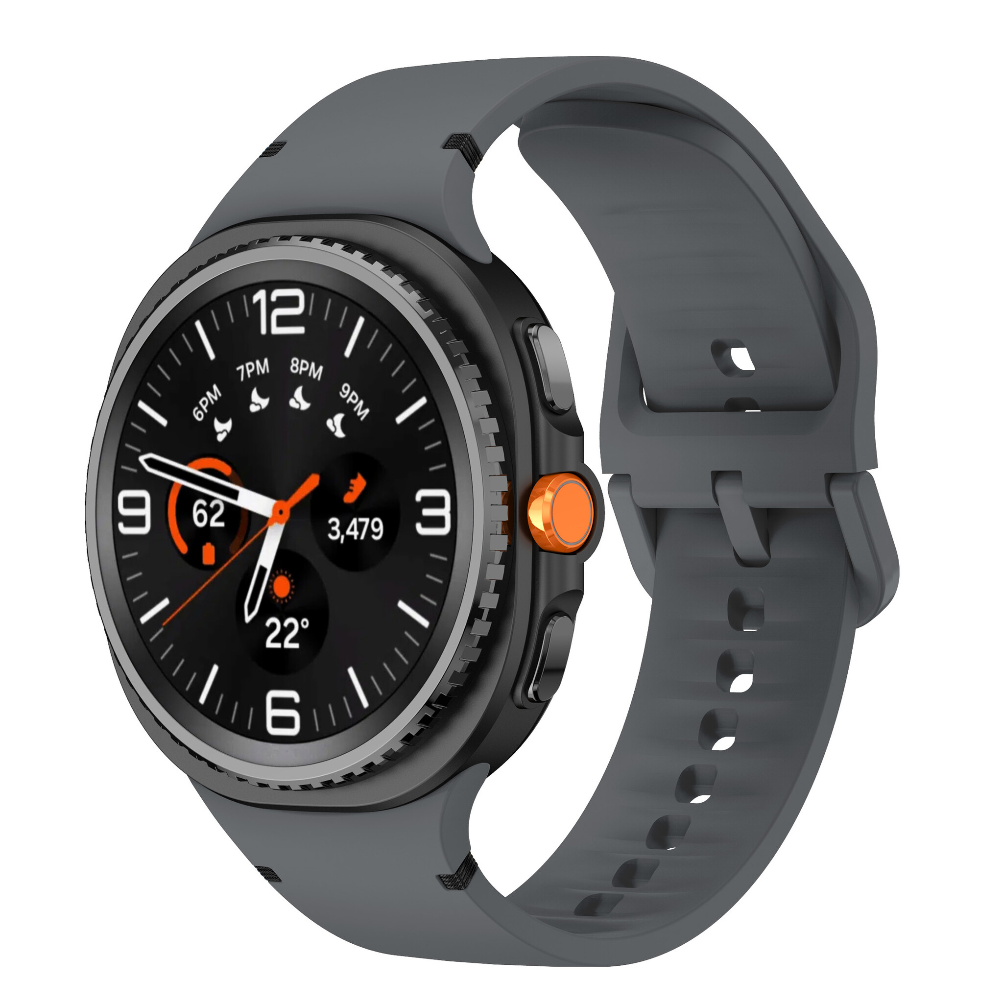 Strap-it Samsung Galaxy Watch 8 - 40mm siliconen bandje (donkergrijs)