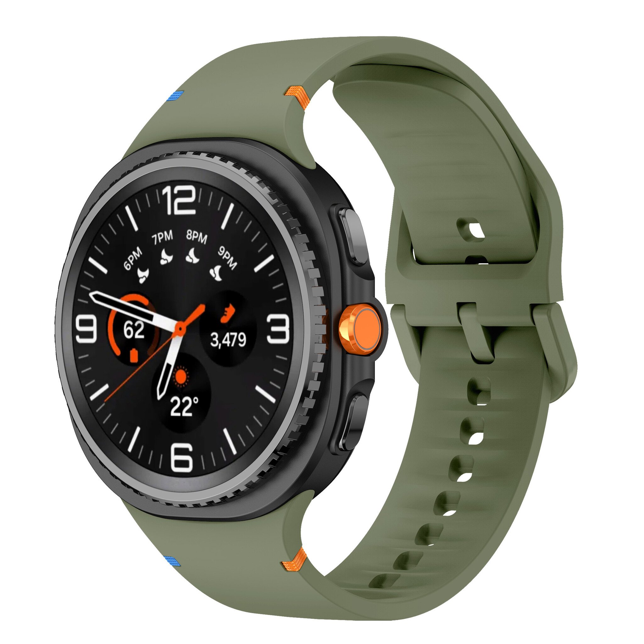 Strap-it Samsung Galaxy Watch 8 - 40mm siliconen bandje (legergroen)