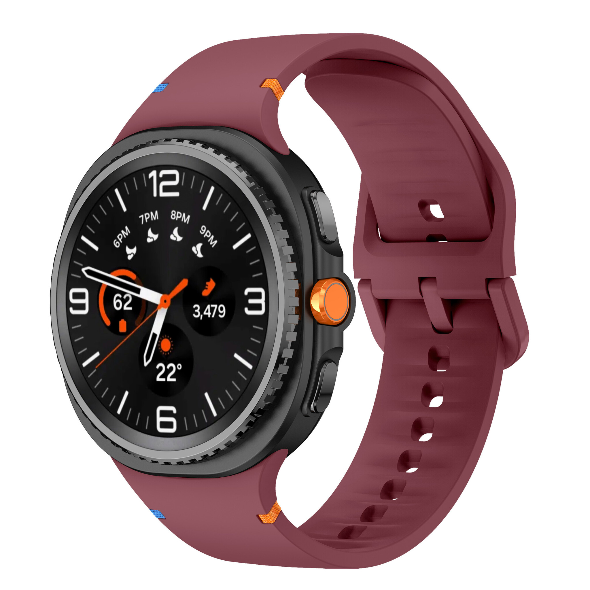 Strap-it Samsung Galaxy Watch 8 - 40mm siliconen bandje (wijnrood)