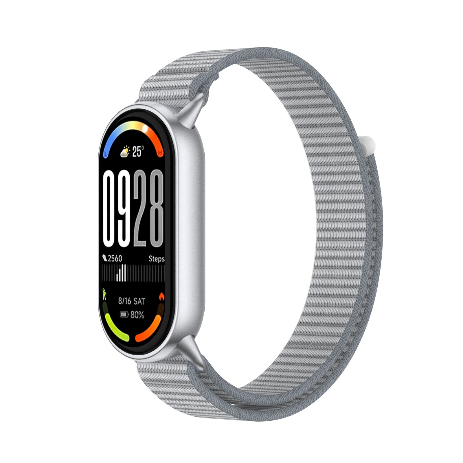 Strap-it Xiaomi Smart Band 8 modern nylon band (grijs)