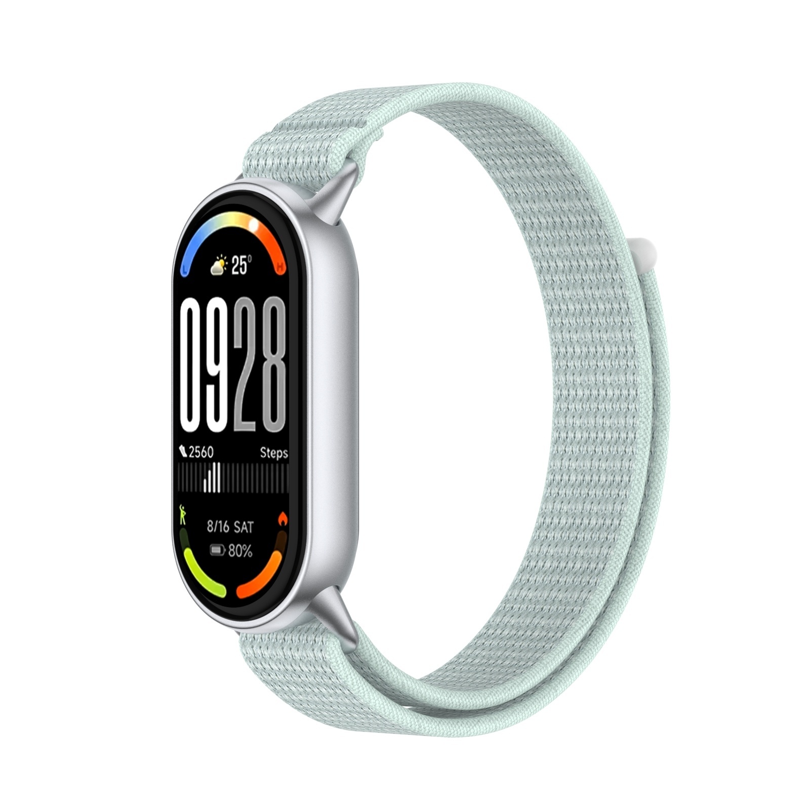 Strap-it Xiaomi Smart Band 9 modern nylon band (cyaan)
