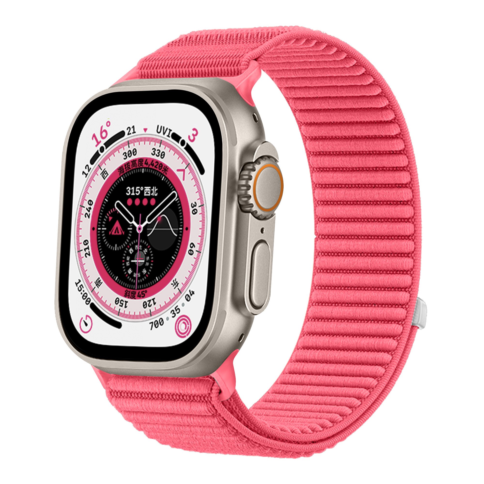 Strap-it Apple Watch wave nylon band (watermeloen)