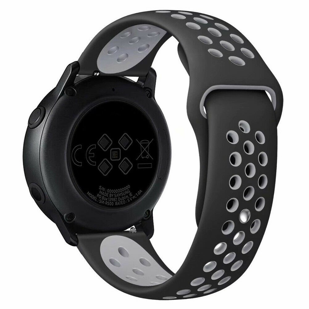 Strap-it OnePlus Watch 3 - 43mm sport band (zwart/grijs)