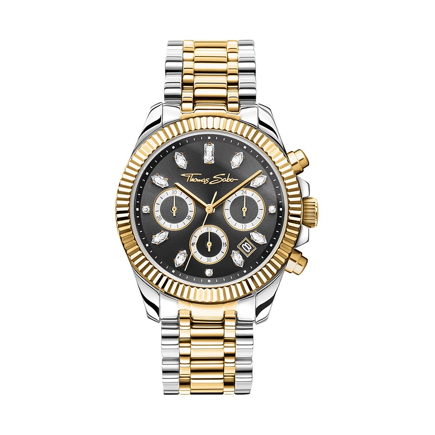 THOMAS SABO Chronograaf DIVINE CHRONO Quartz horloge, armbandhorloge, dames, datum, stopfunctie, 12/24-uursweergave