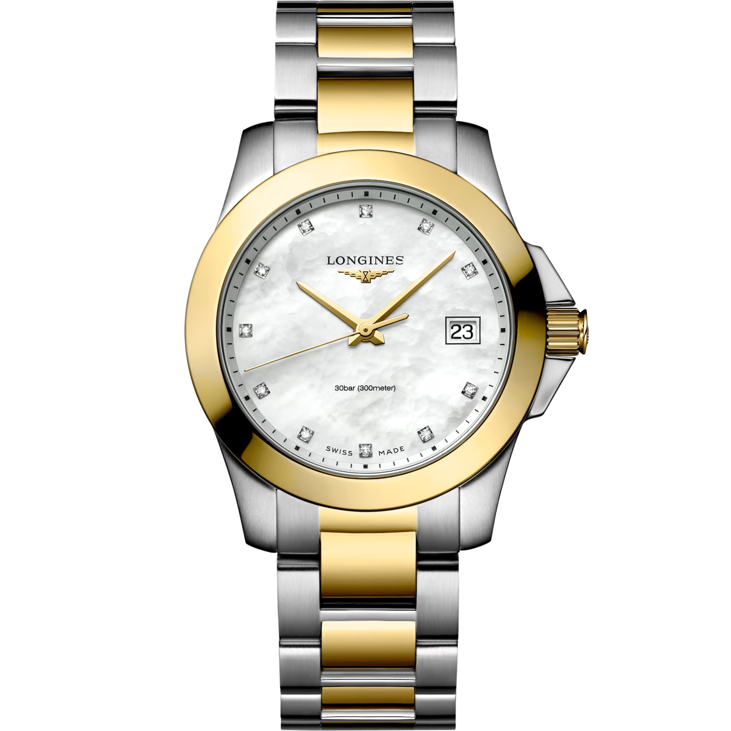 Longines conquest met diamant 34 mm