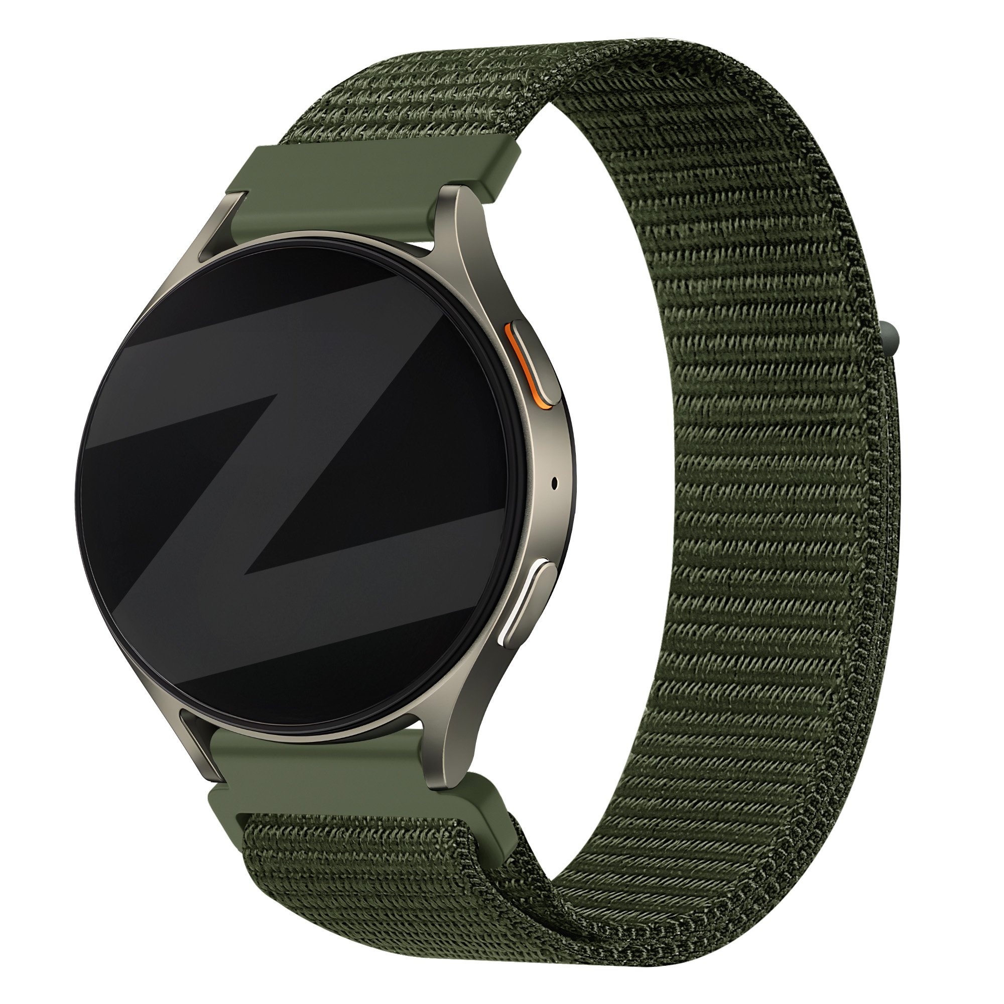 Bandz Fossil Gen 5e - 44mm nylon band 'Easy fit' (groen)