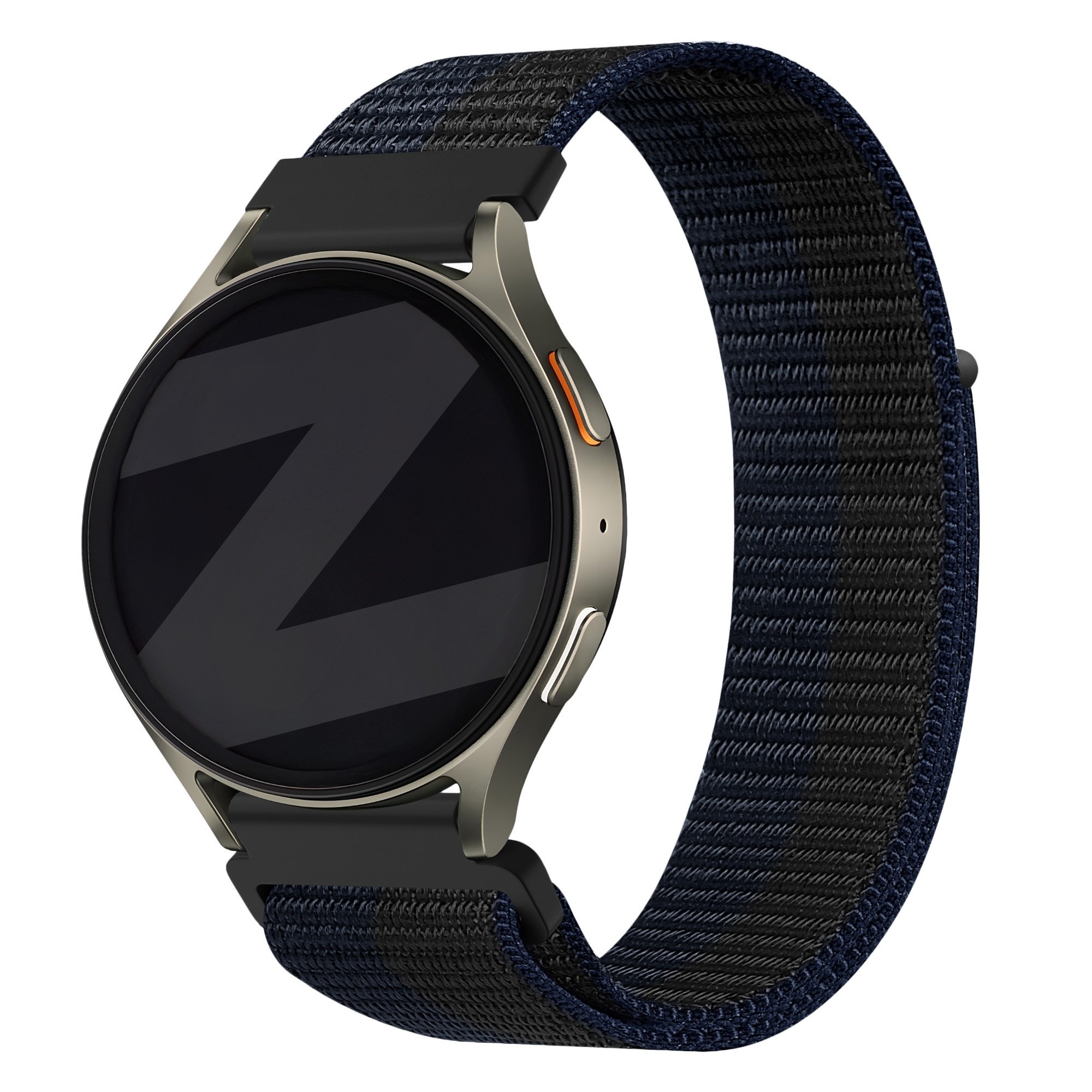 Bandz Amazfit Balance 2 nylon band 'Easy fit' (zwart/blauw)