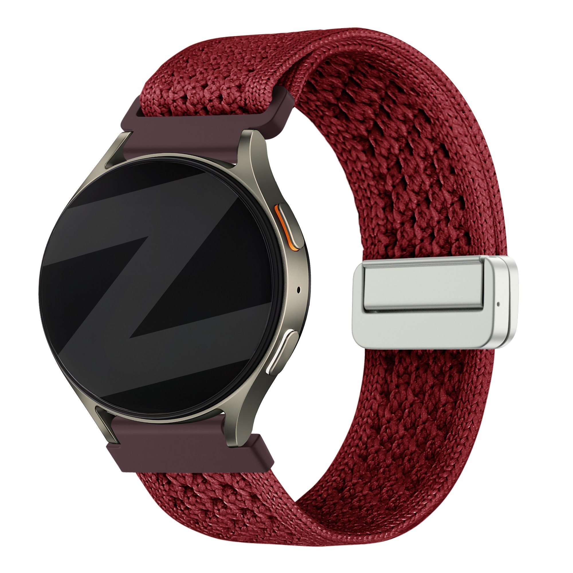 Bandz Fossil Gen 6 - 42mm vintage nylon band (wijnrood)