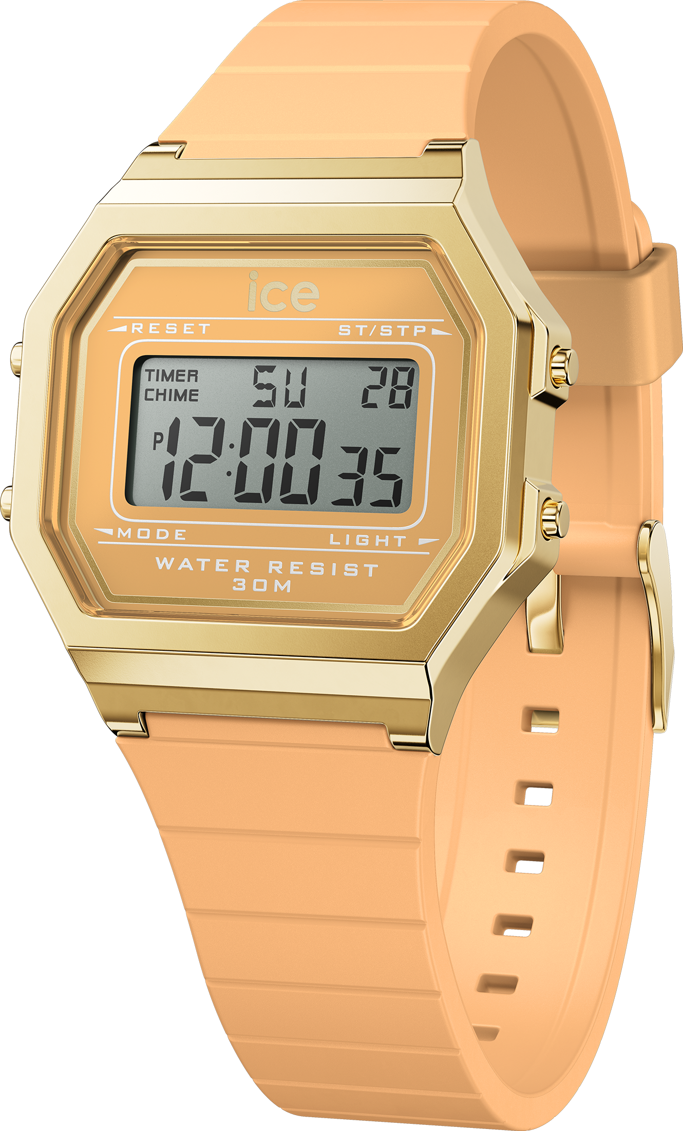 Ice-watch Chronograaf ICE digit retro - Small Armbandhorloge, quartz, dameshorloge, siliconen armband, datum