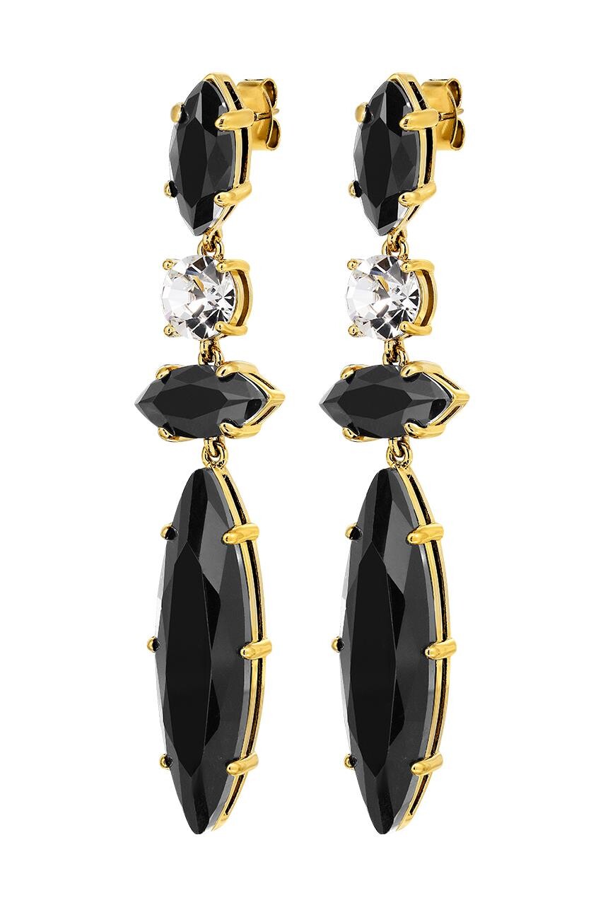 Dyrberg Kern Dyrberg/Kern Tenere Earring , Color: Gold/Black, Onesize, Women