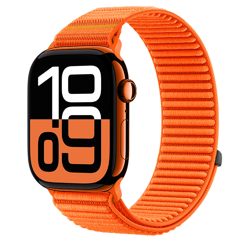 Strap-it Apple Watch wave nylon band (oranje)