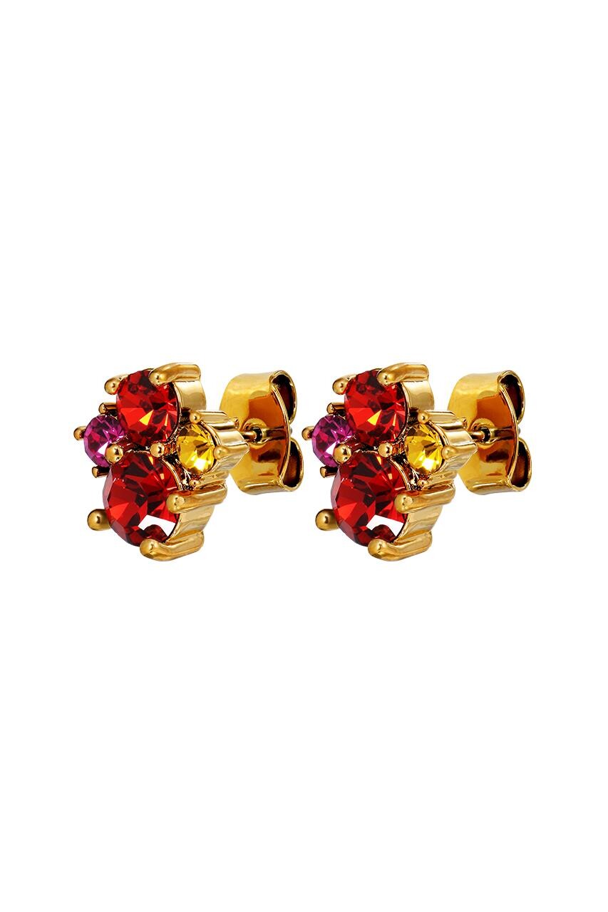 Dyrberg Kern Dyrberg/Kern Billis Earring, Color: Gold/Red, Onesize, Women