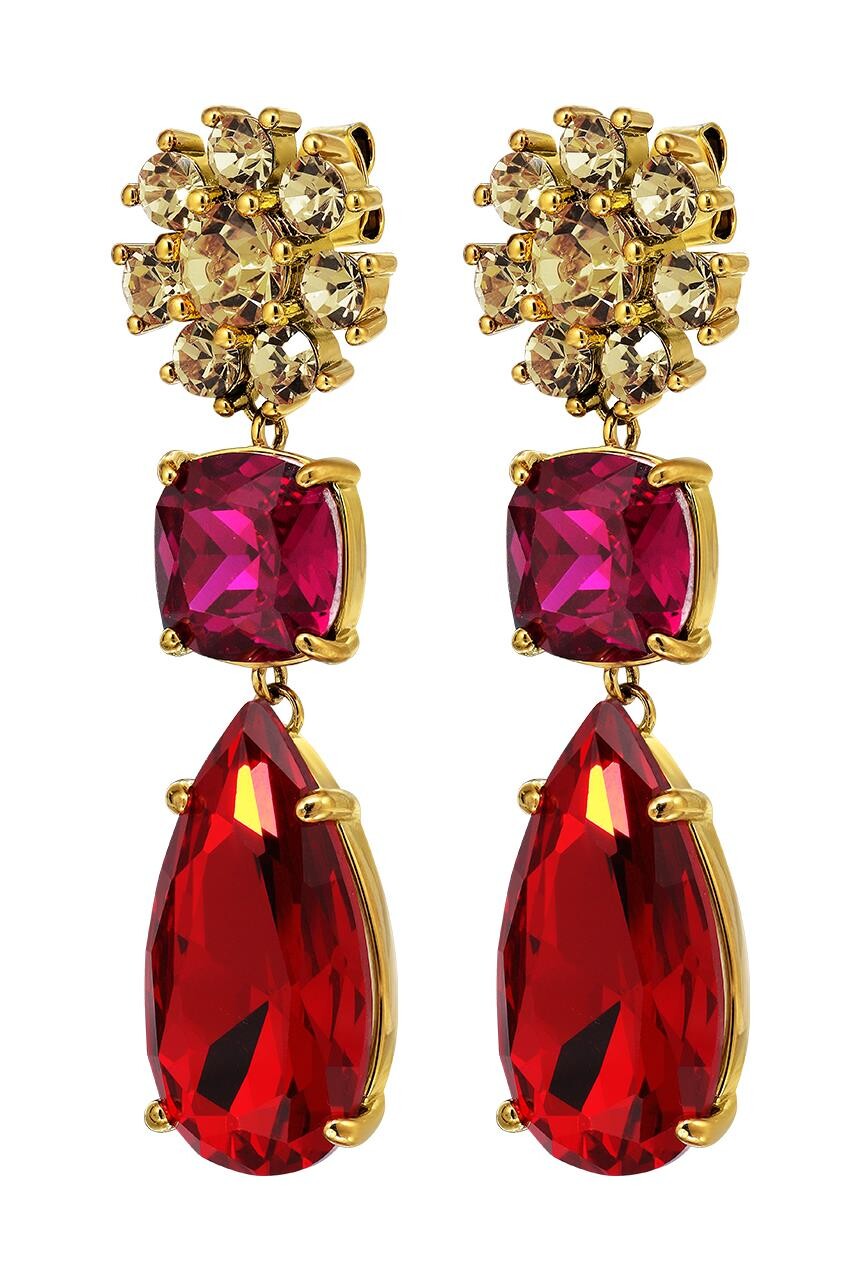 Dyrberg Kern Dyrberg/Kern Misia Earring , Color: Gold/Red, Onesize, Women