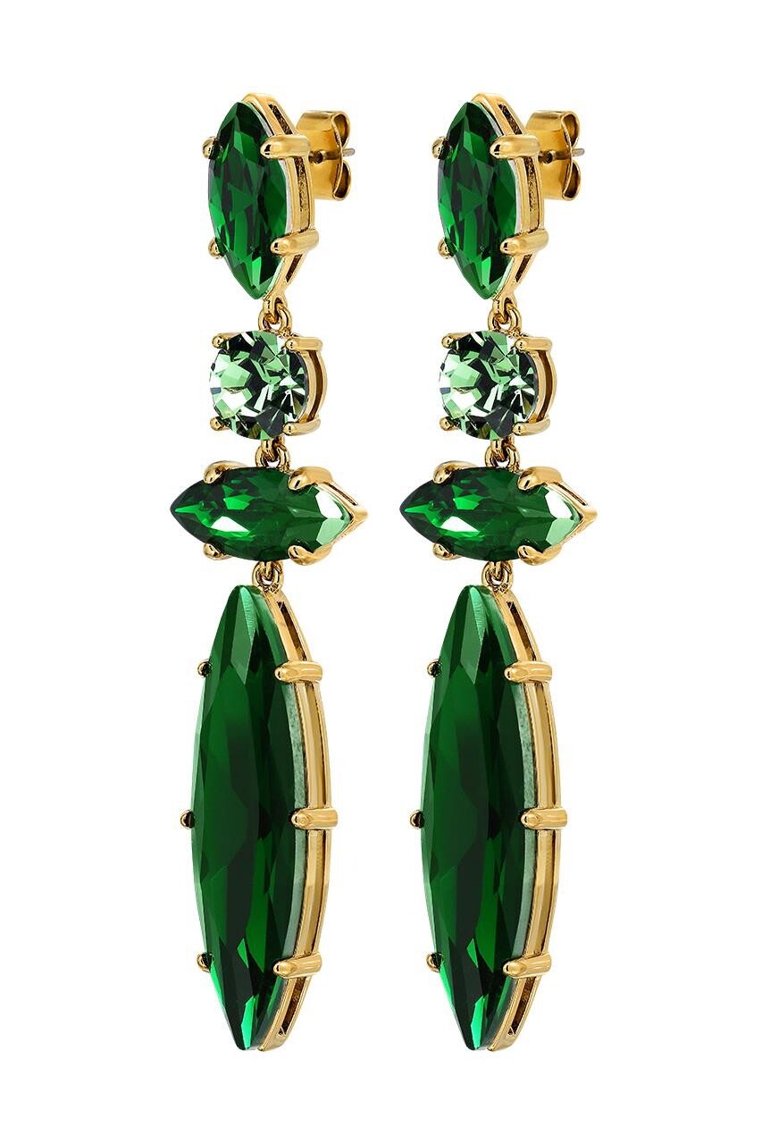 Dyrberg Kern Dyrberg/Kern Tenere Earring, Color: Gold/Green, Onesize, Women