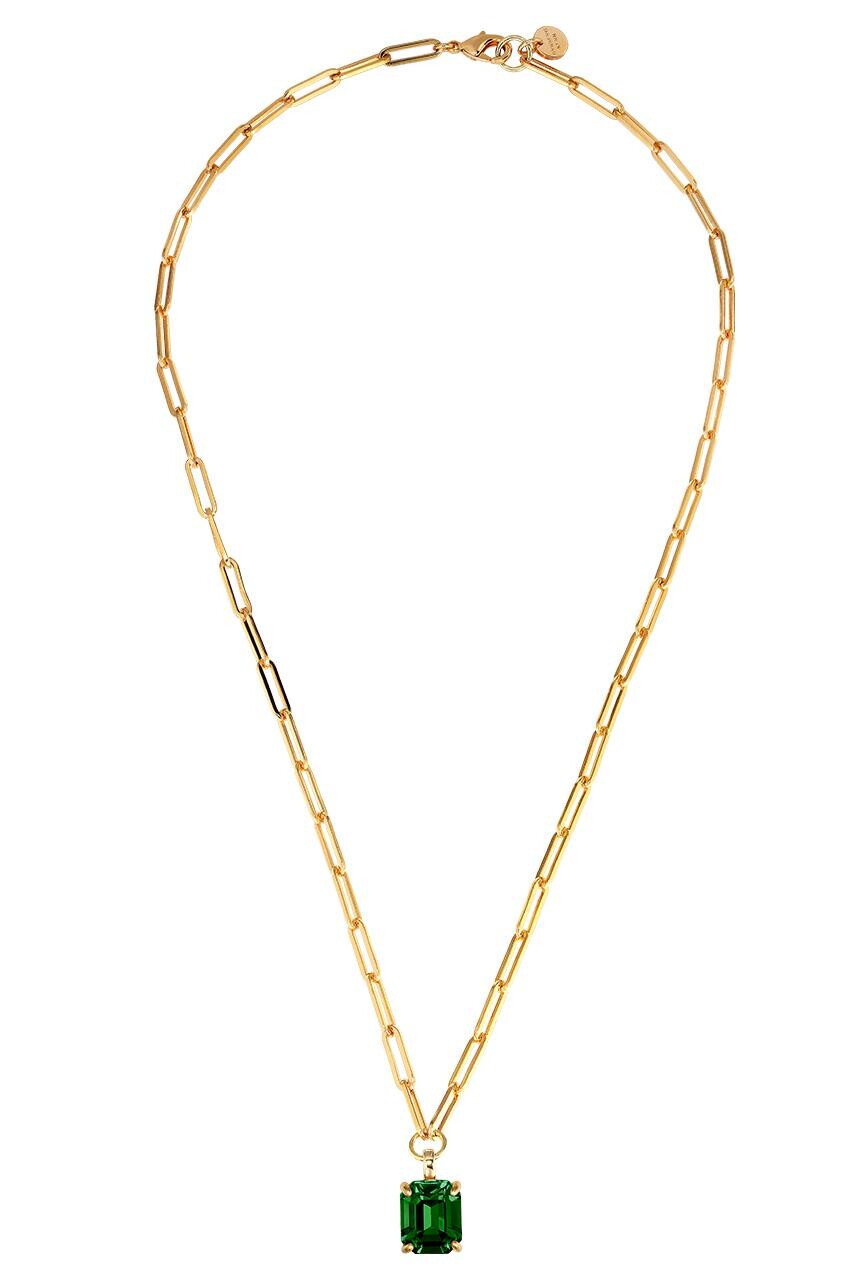Dyrberg Kern Dyrberg/Kern Octa Necklace, Color: Gold/Green, Onesize, Women
