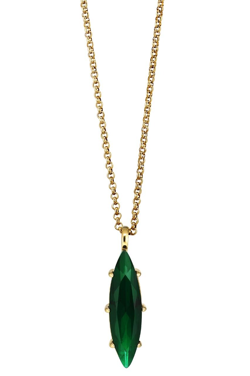 Dyrberg Kern Dyrberg/Kern Takeshi Necklace, Color: Gold/Green, Onesize, Women