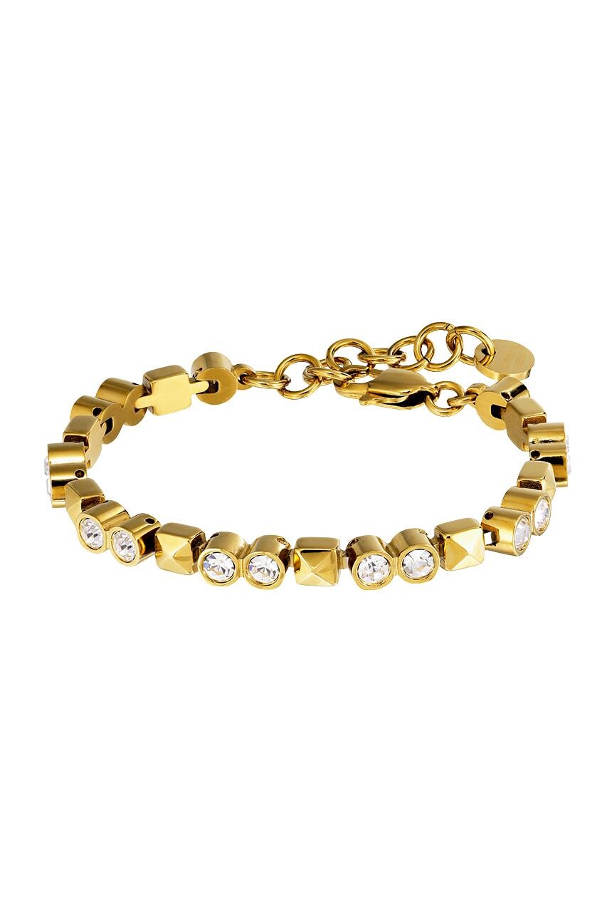 Dyrberg Kern Dyrberg/Kern Rockstud Bracelet, Color: Gold/Crystal, Onesize, Women