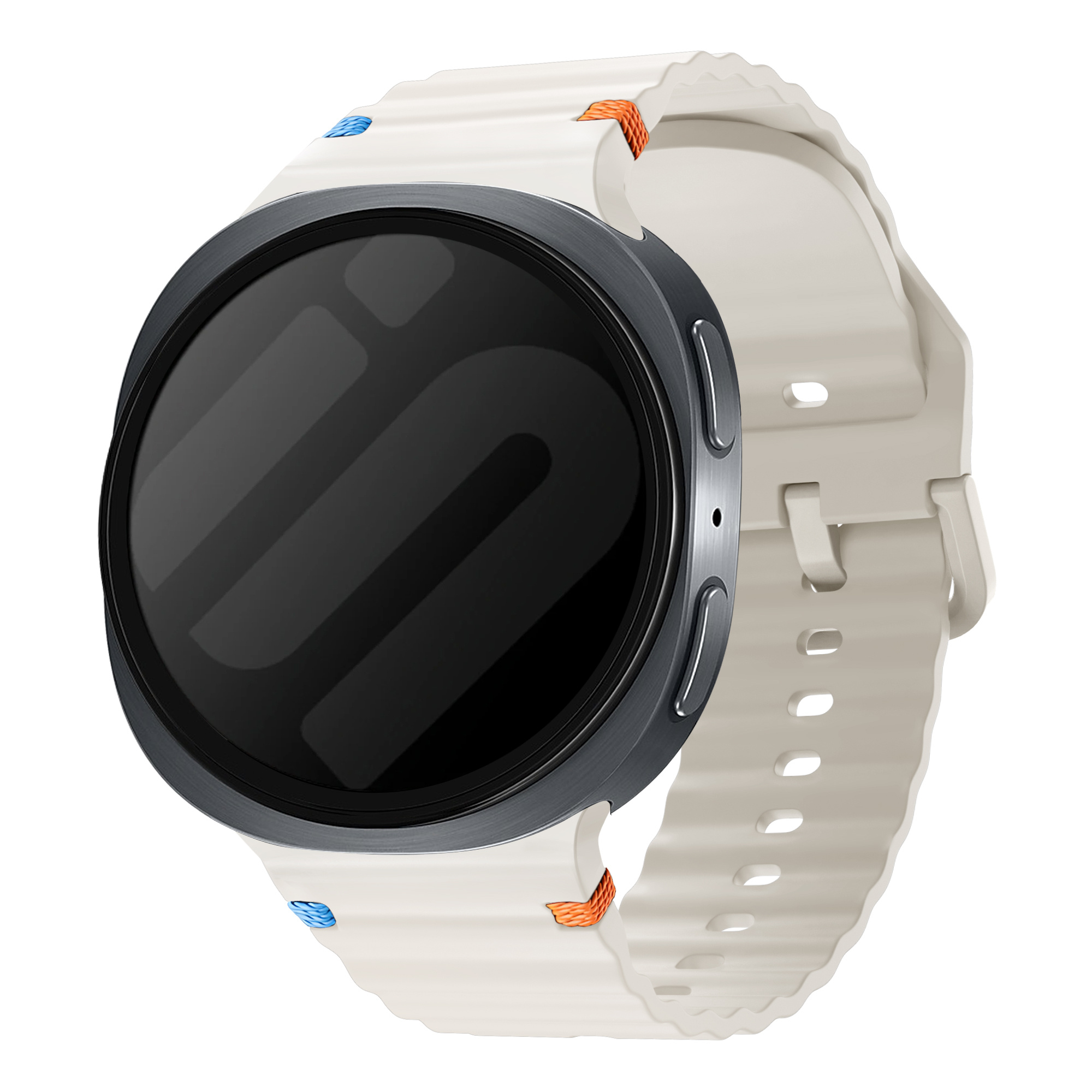 Strap-it Samsung Galaxy Watch 8 - 44mm wave siliconen bandje (sterrenlicht)