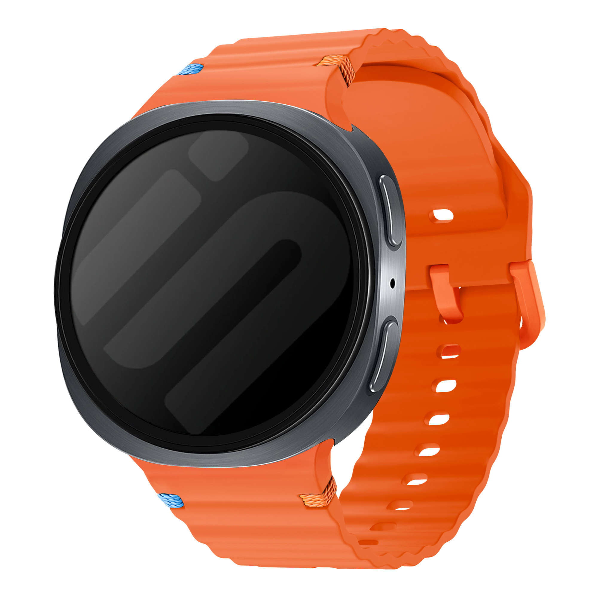 Strap-it Samsung Galaxy Watch 8 - 44mm wave siliconen bandje (oranje)