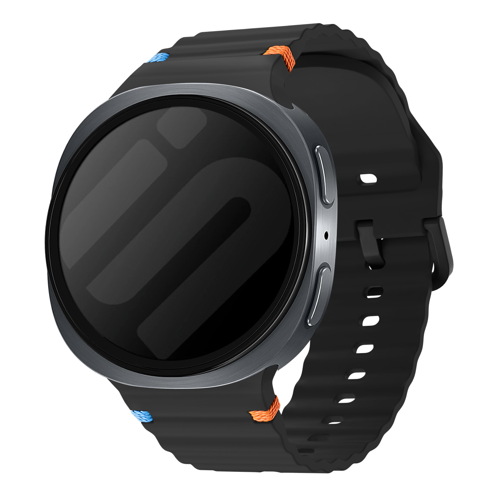 Strap-it Samsung Galaxy Watch 8 Classic wave siliconen bandje (zwart)