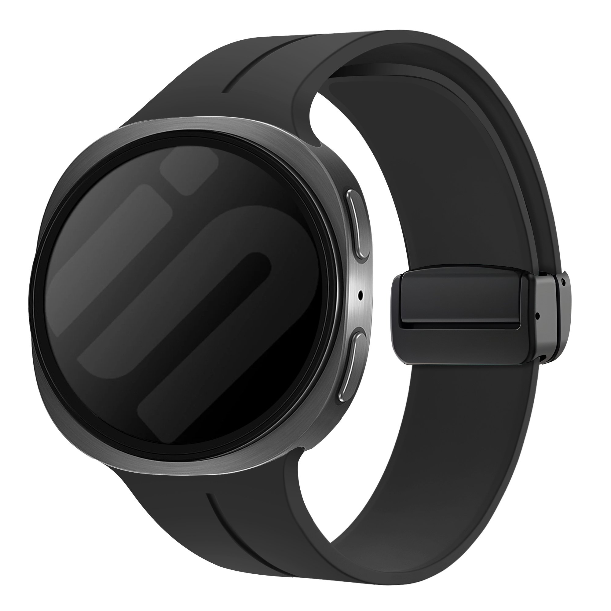 Strap-it Samsung Galaxy Watch 8 - 40mm D-buckle siliconen bandje (zwart)