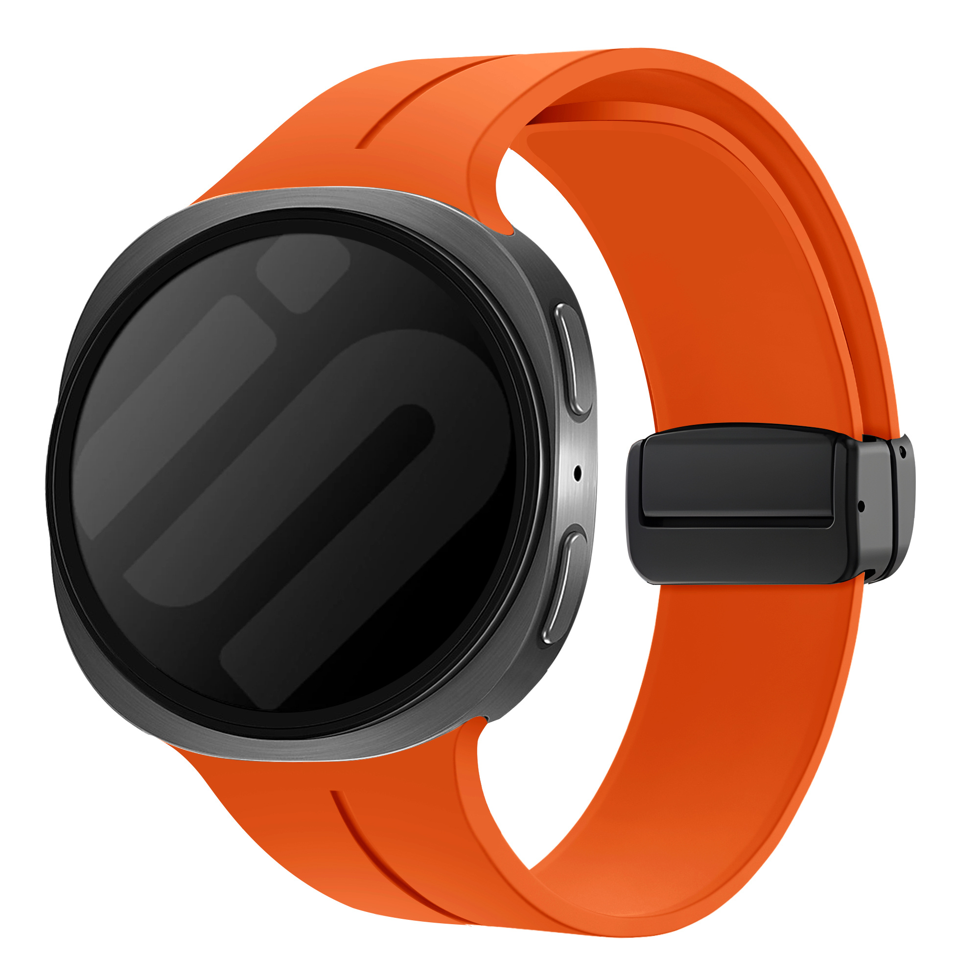 Strap-it Samsung Galaxy Watch 8 - 40mm D-buckle siliconen bandje (oranje)