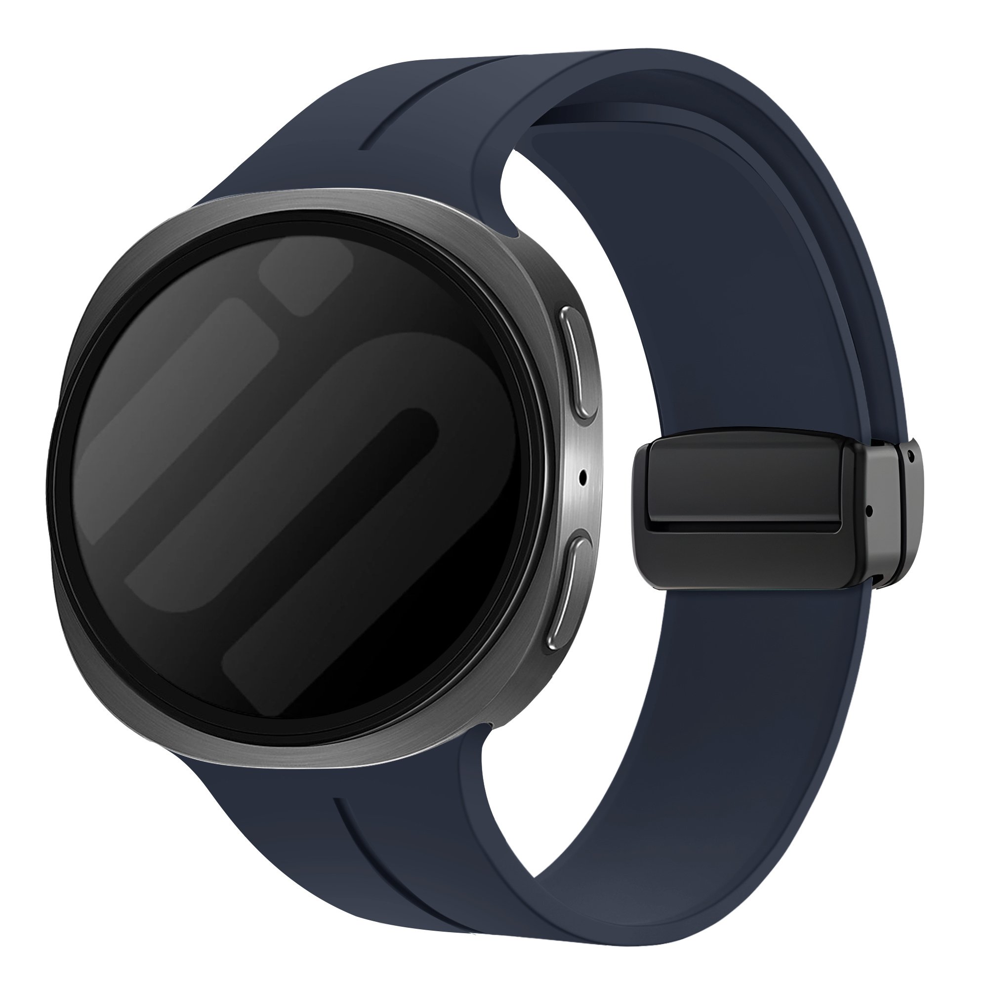 Strap-it Samsung Galaxy Watch 8 - 40mm D-buckle siliconen bandje (donkerblauw)