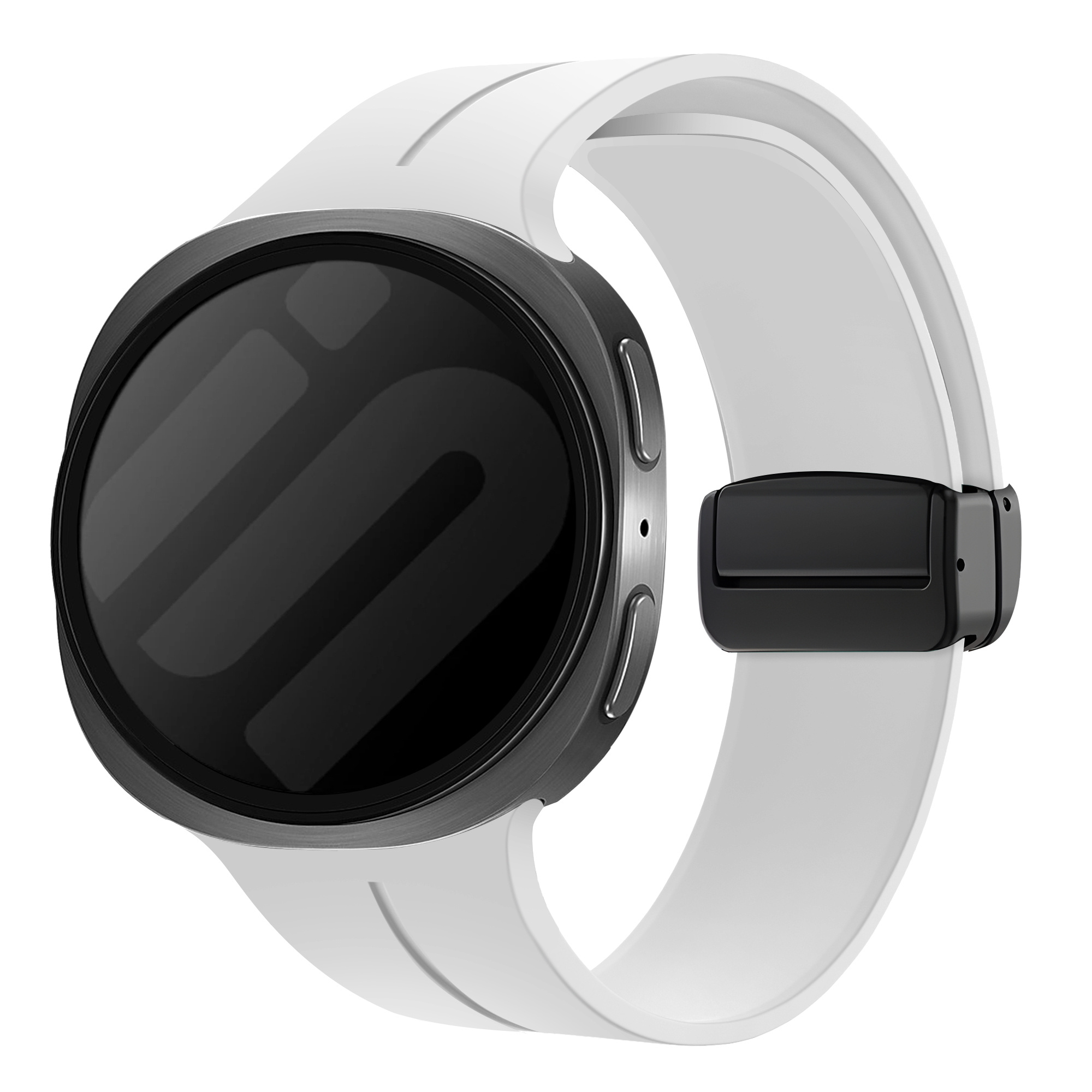 Strap-it Samsung Galaxy Watch 8 - 40mm D-buckle siliconen bandje (wit)