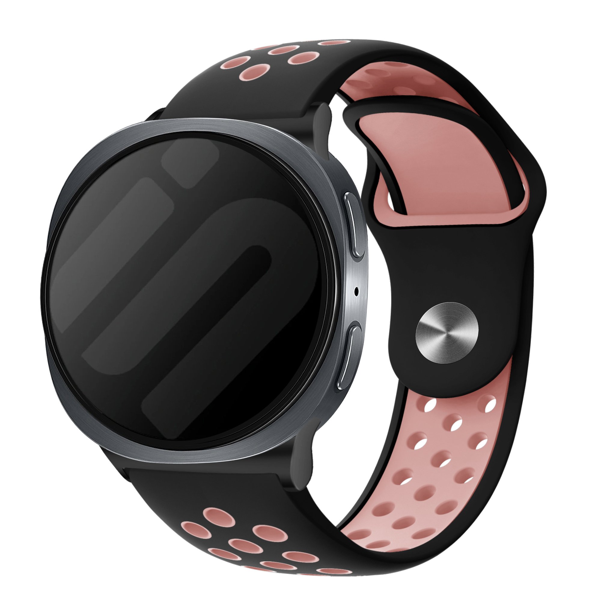 Strap-it Samsung Galaxy Watch 8 - 40mm sport bandje (zwart/roze)