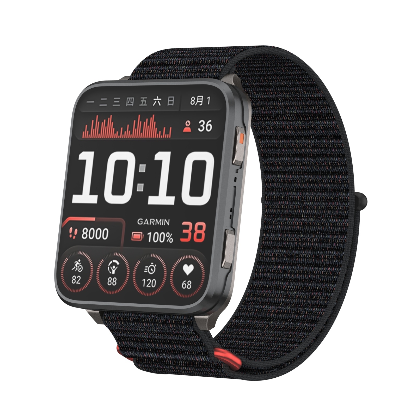 Strap-it Garmin Venu X1 nylon bandje (zwart)