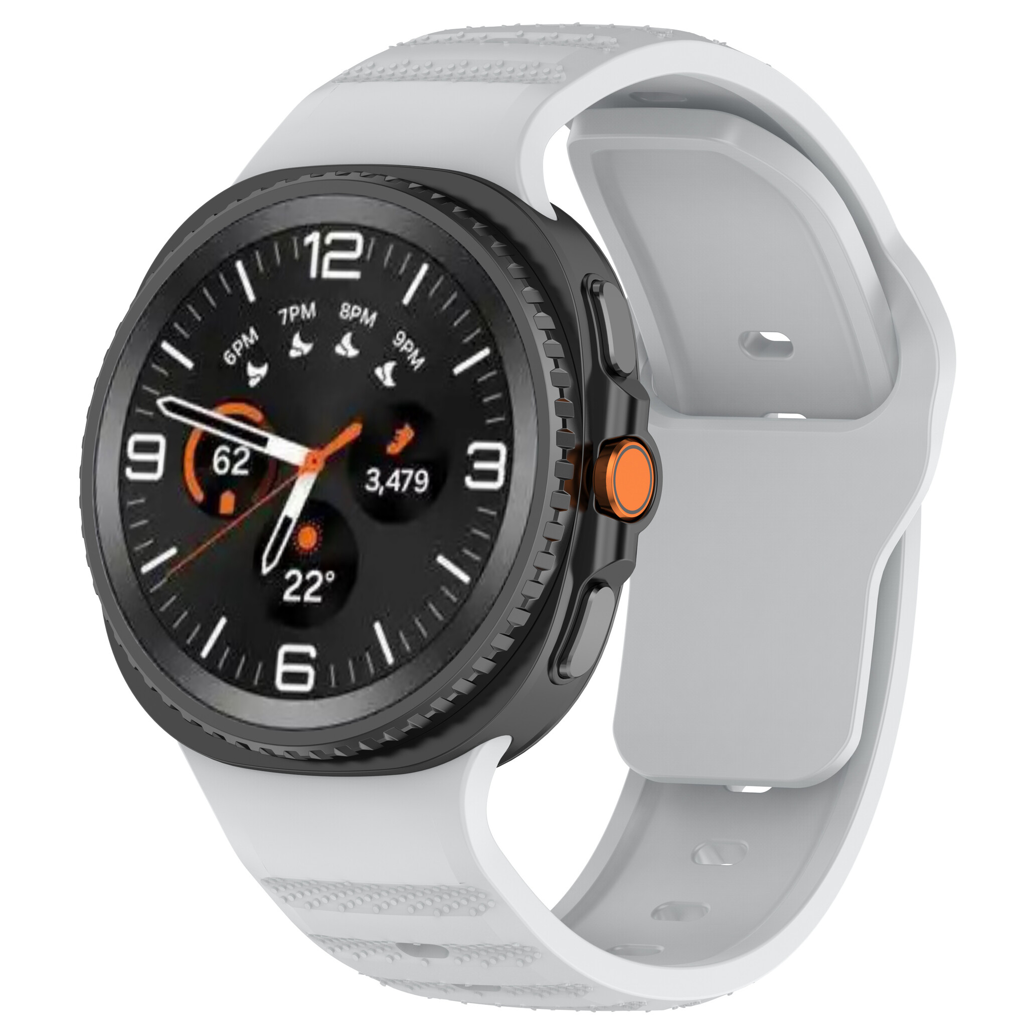 Strap-it Samsung Galaxy Watch 8 - 44mm outdoor siliconen bandje (grijs)