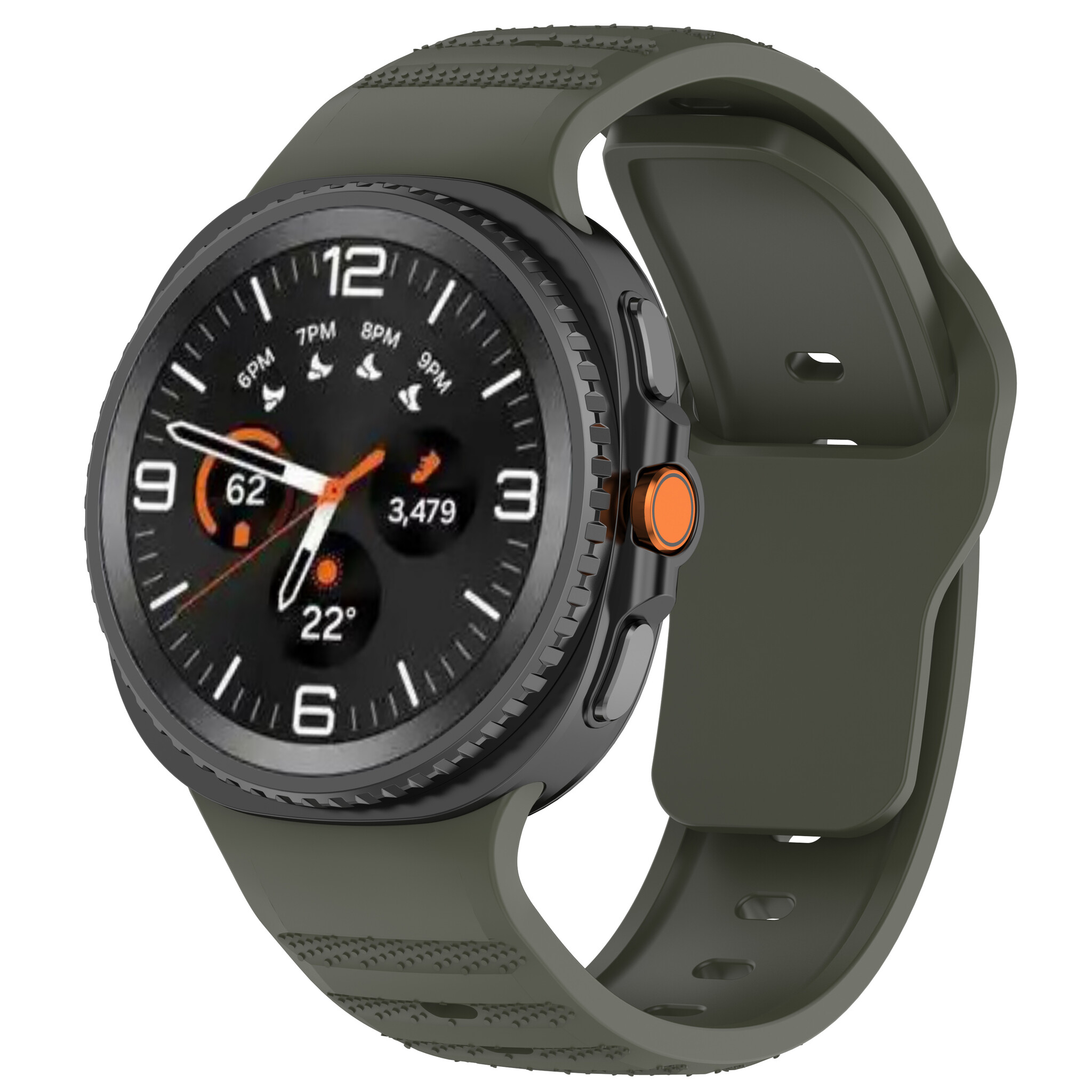 Strap-it Samsung Galaxy Watch 8 Classic outdoor siliconen bandje (donkergroen)