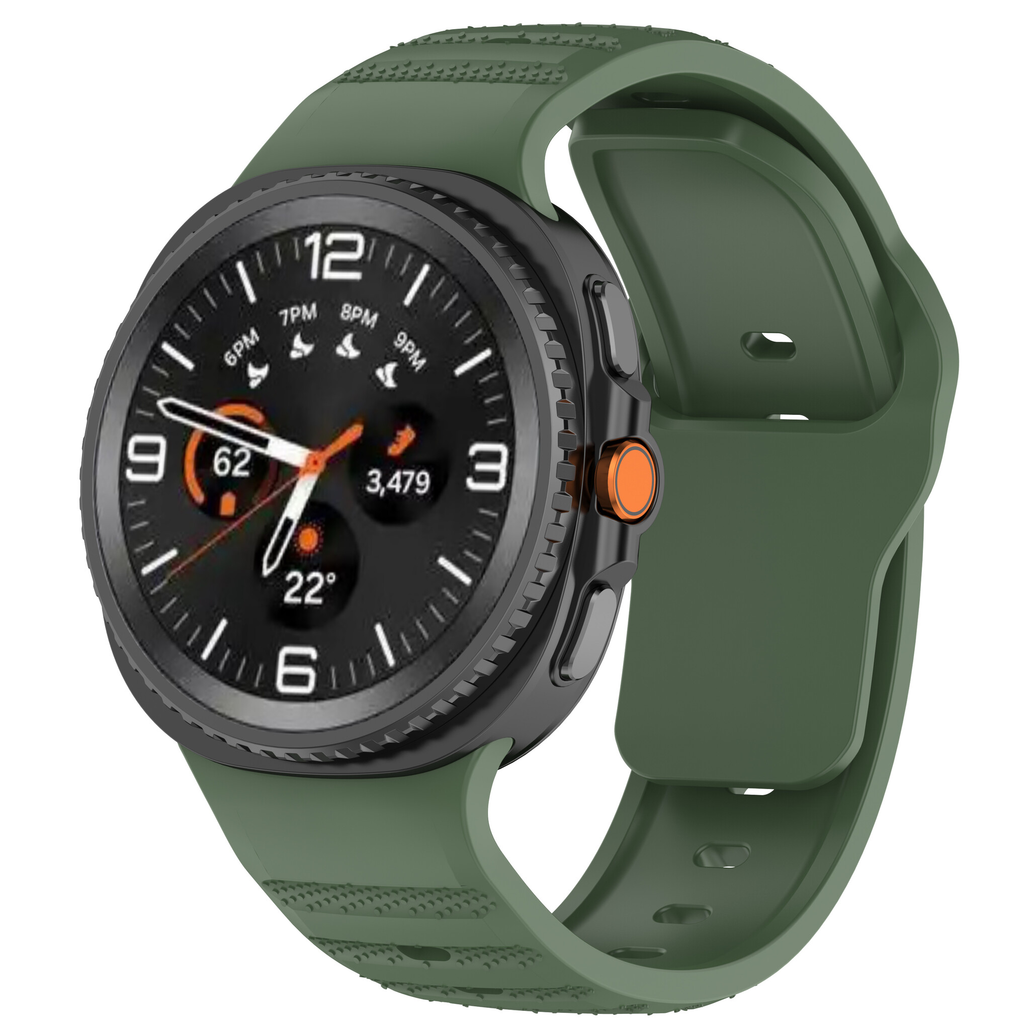 Strap-it Samsung Galaxy Watch 8 Classic outdoor siliconen bandje (legergroen)