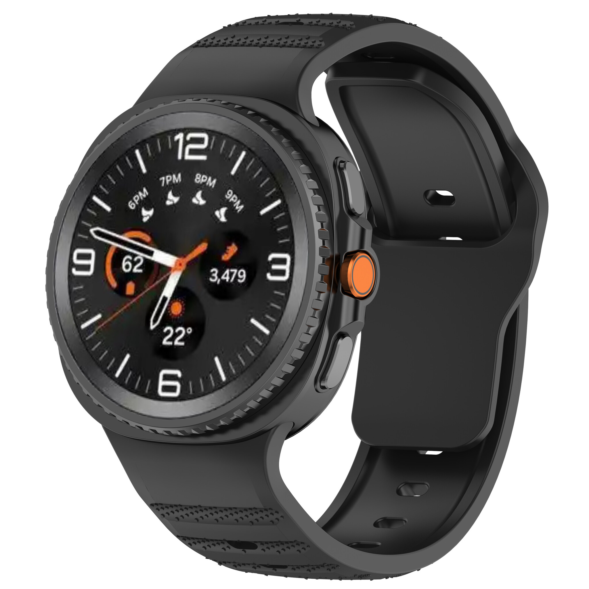 Strap-it Samsung Galaxy Watch 8 - 40mm outdoor siliconen bandje (zwart)