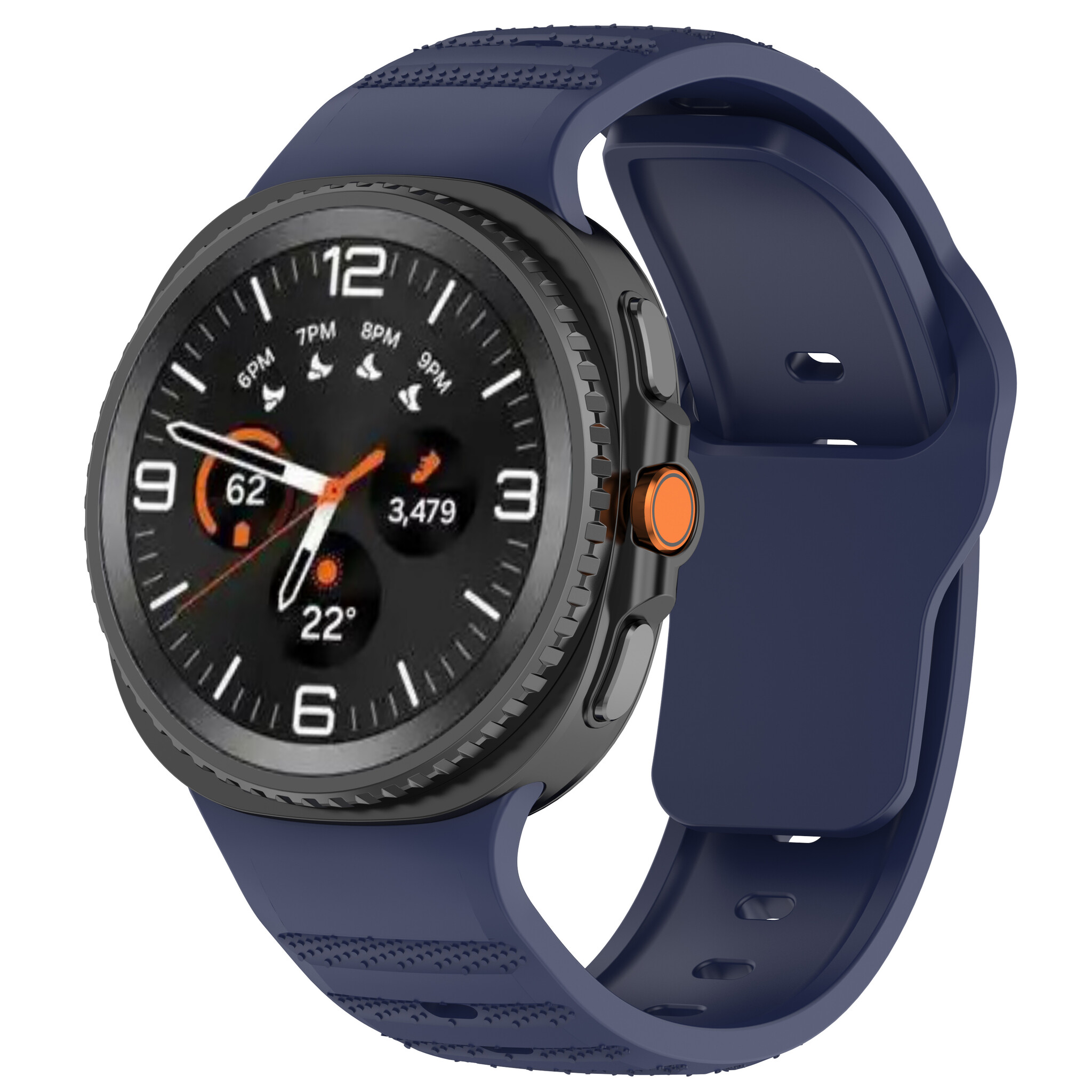 Strap-it Samsung Galaxy Watch 8 - 40mm outdoor siliconen bandje (donkerblauw)