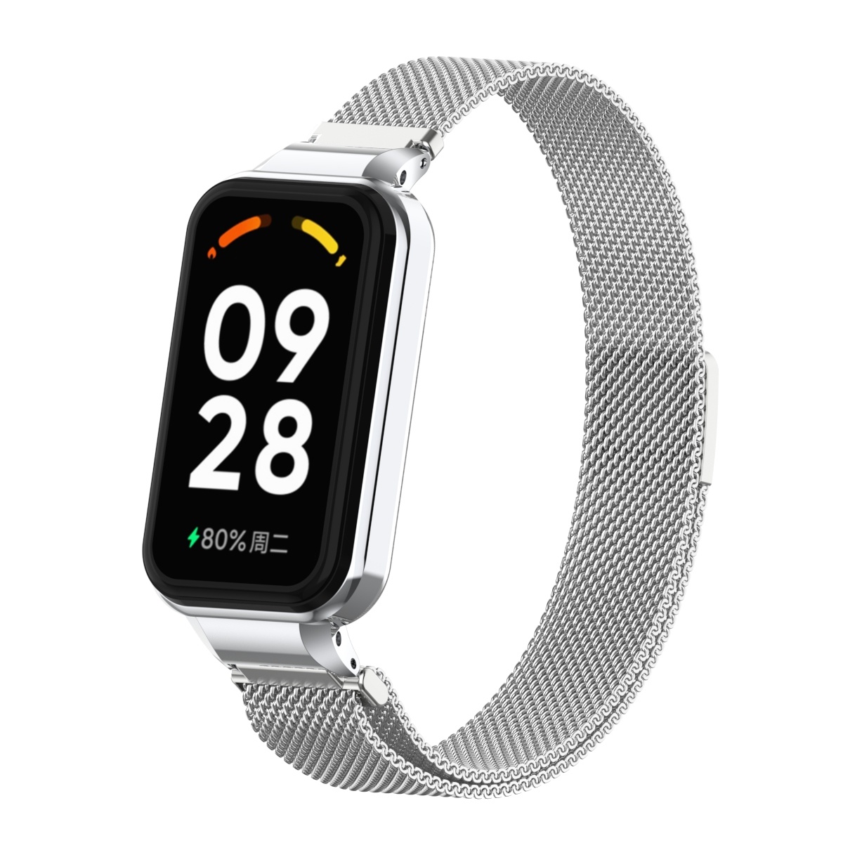 Strap-it Xiaomi Redmi Smart Band 2 Milanese band (zilver)