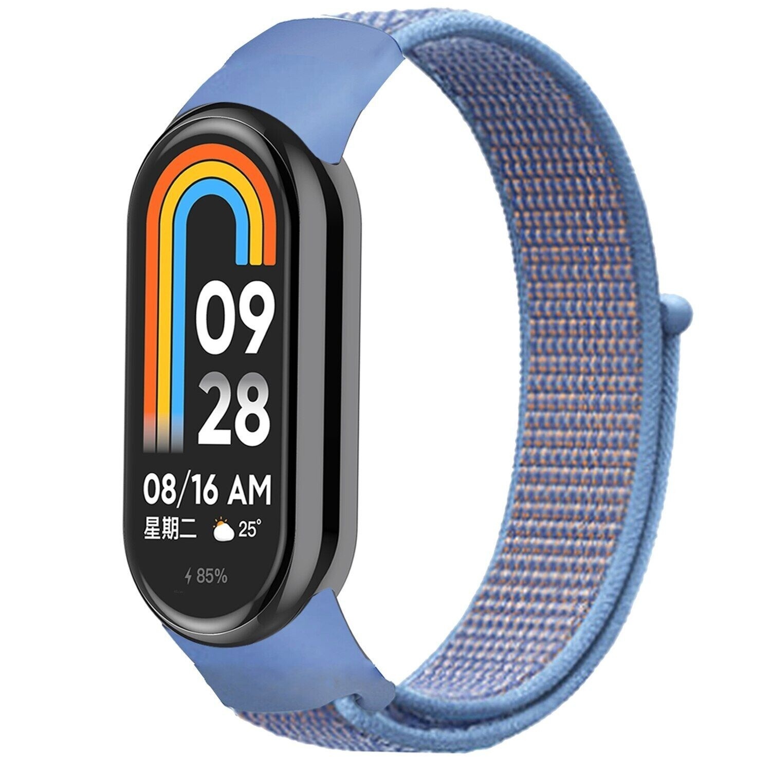 Strap-it Xiaomi Smart Band 10 nylon bandje (lichtblauw)