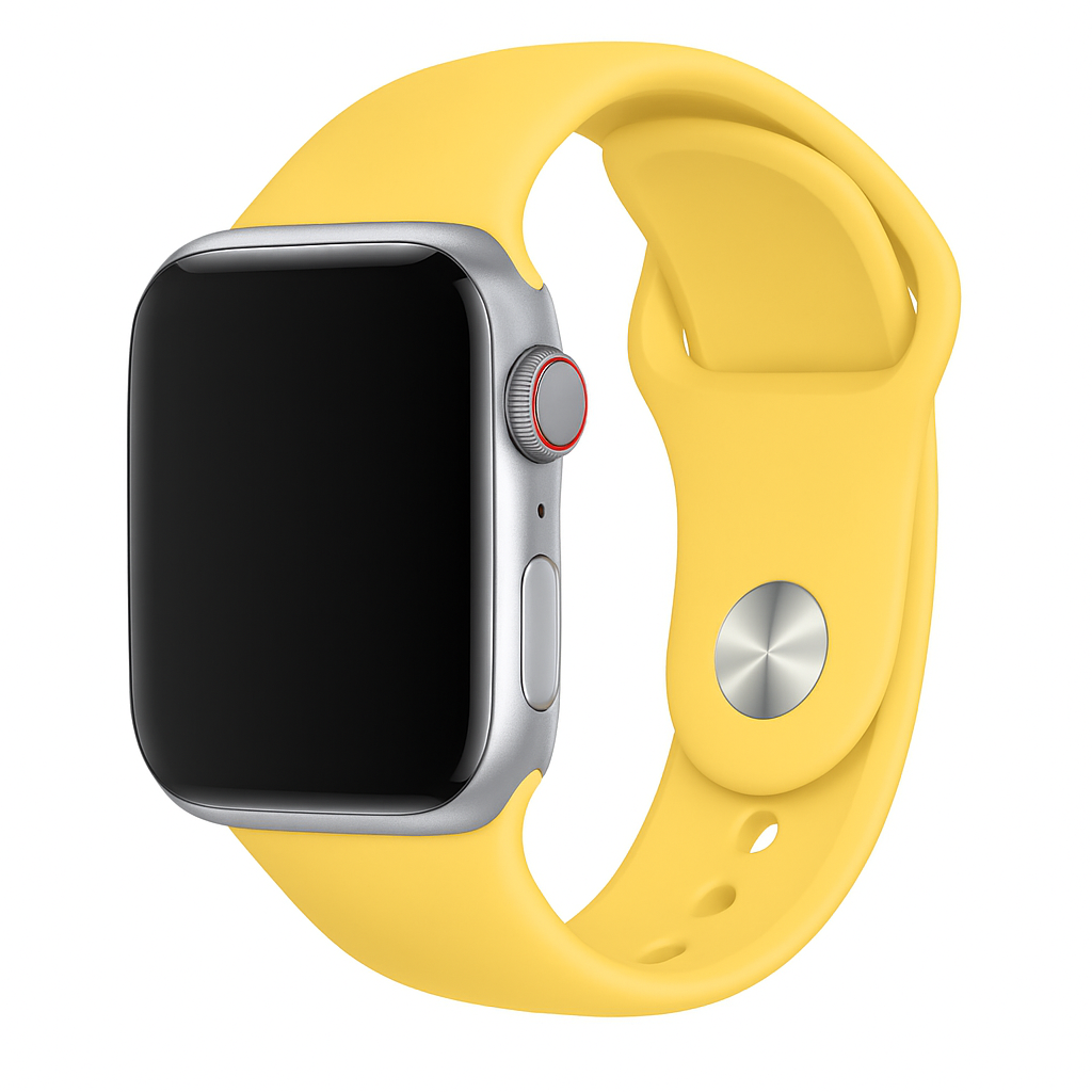 Strap-it Apple Watch silicone band (geel)