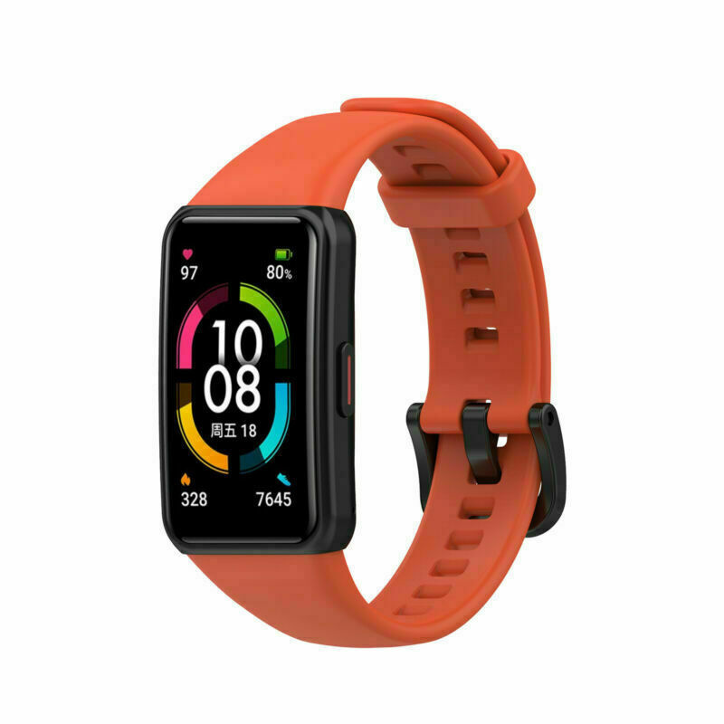 Strap-it Honor Band 6 siliconen bandje (donker oranje)