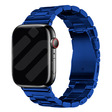 Strap-it Apple Watch stalen band (blauw)