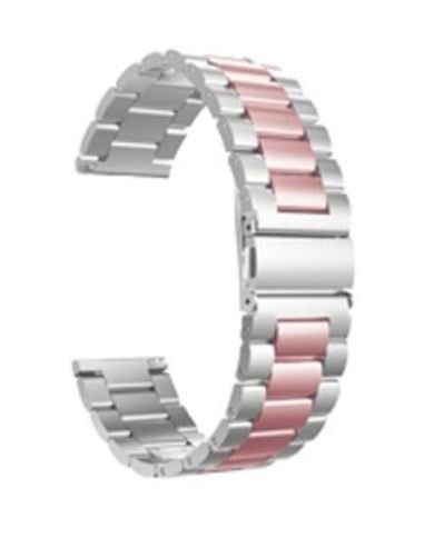 Strap-it Huawei Watch GT 5 Pro - 42mm stalen band zilver/roze