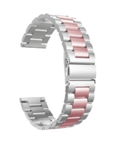 Strap-it Huawei Watch 5 - 42mm stalen band zilver/roze