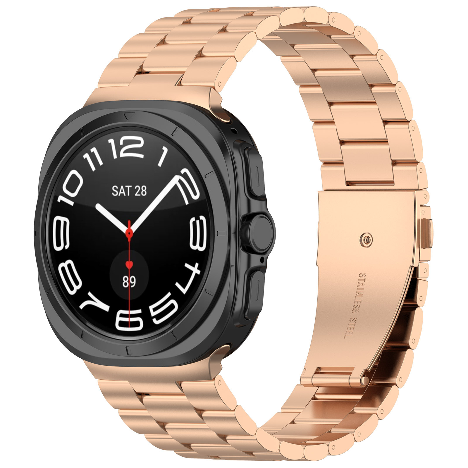Strap-it Samsung Galaxy Watch Ultra 2025 stalen band (rosÃ© goud)