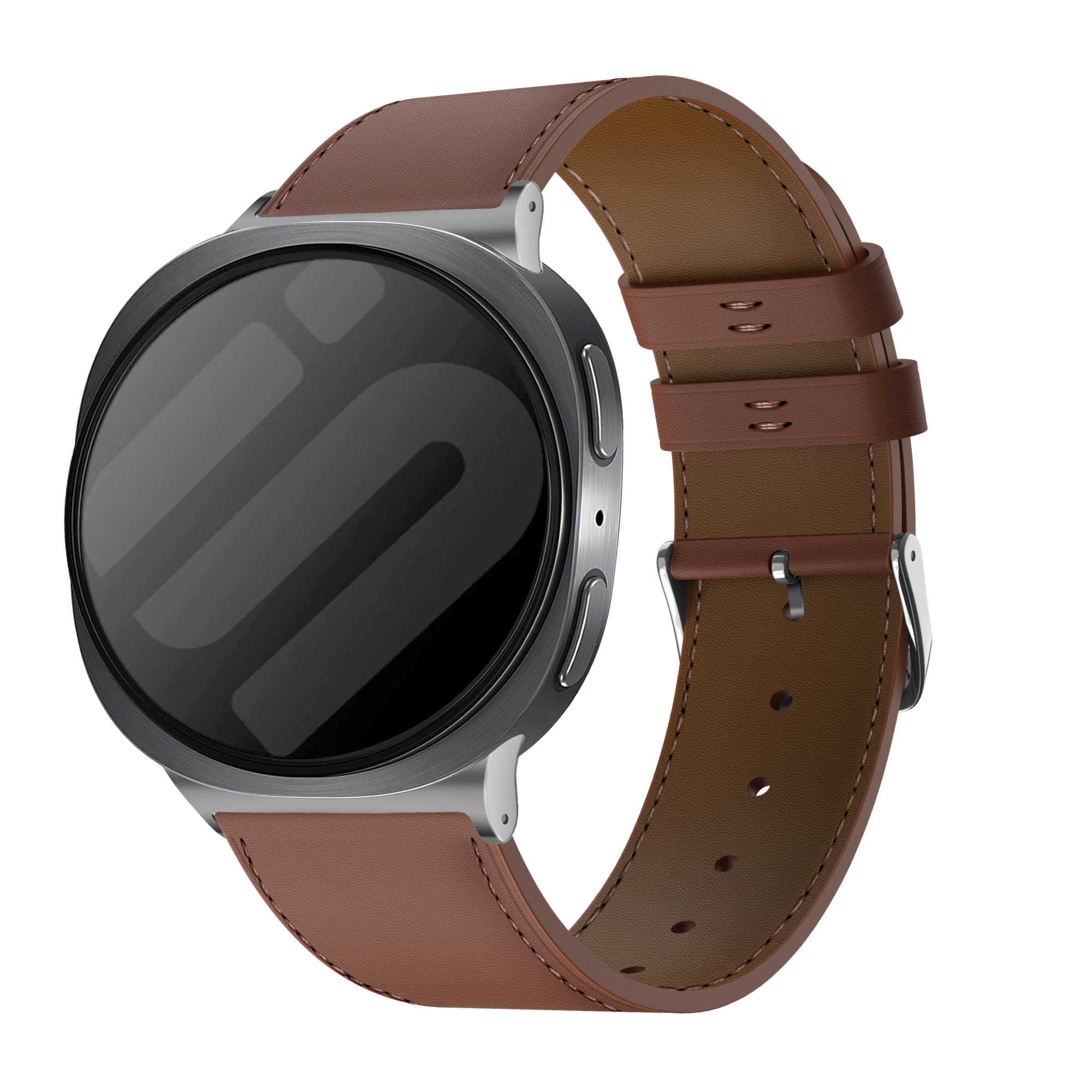 Strap-it Samsung Galaxy Watch 8 - 40mm modern leren band (bruin)