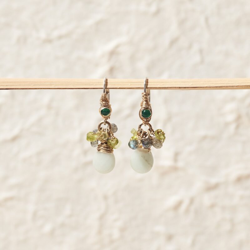 Happinez Groene onyx oorbellen Goddess