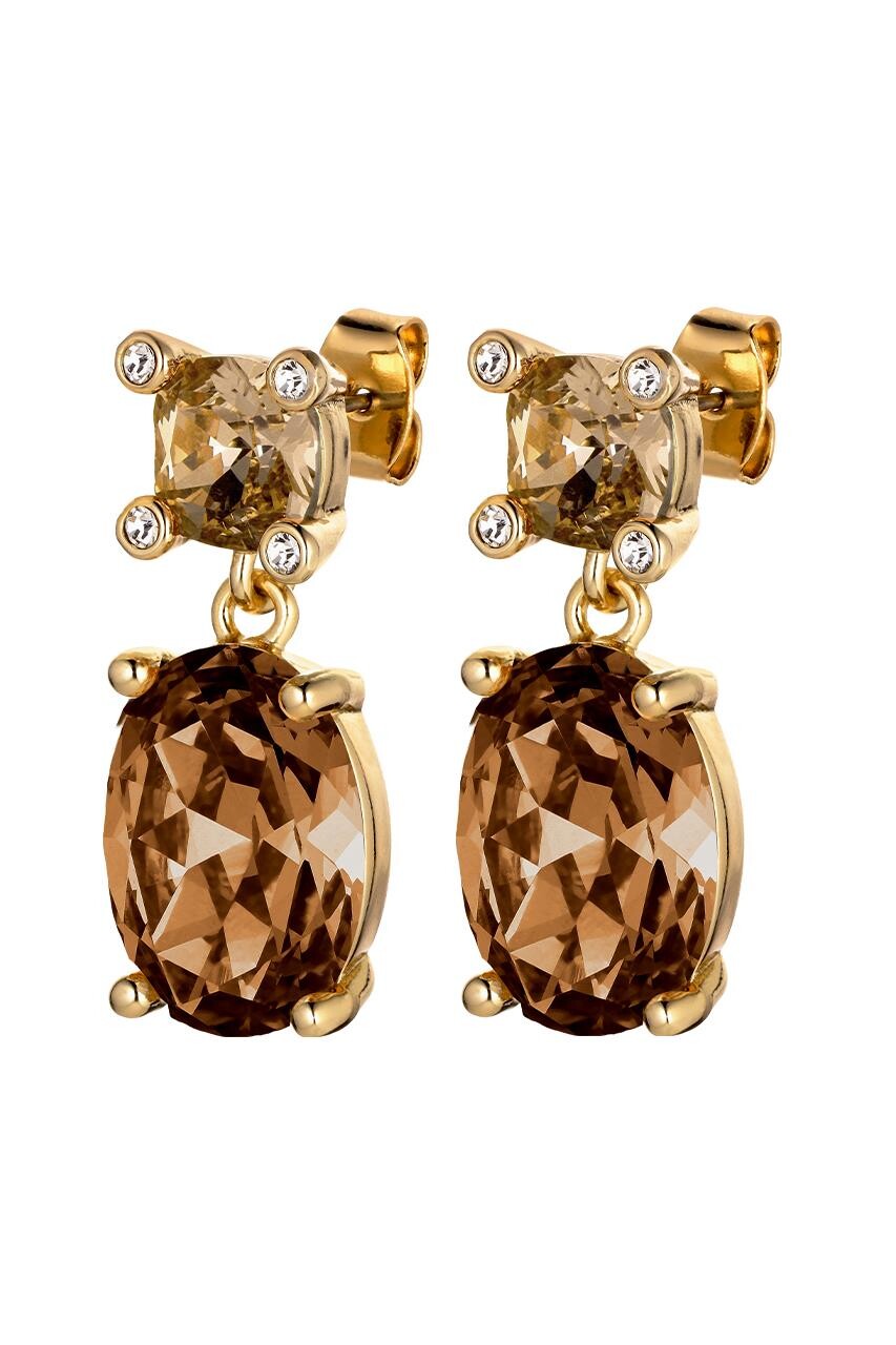 Dyrberg Kern Dyrberg/Kern Antonia Earring , Color: Gold/Brown, Onesize, Women