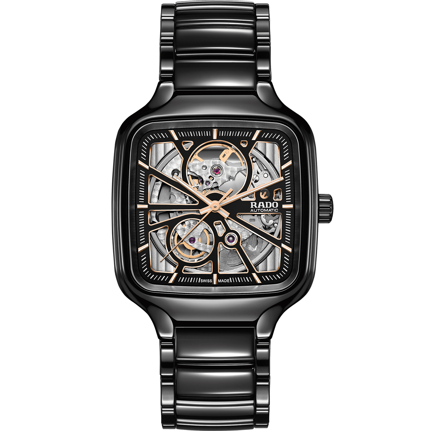 Rado true square skeleton automaat high-tech ceramic 38 mm