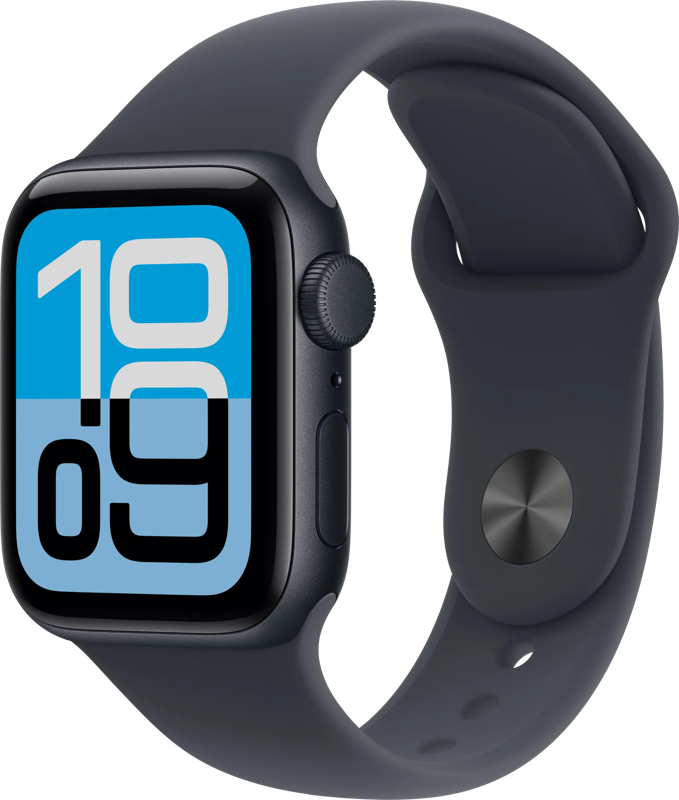 Apple Watch SE (2025) 40mm Midnight Sportband M/L