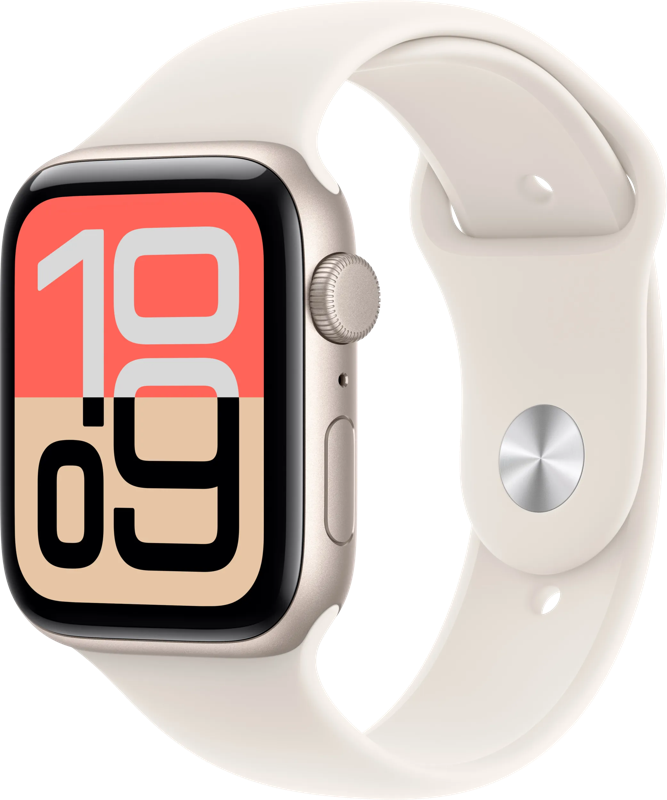 Apple Watch SE (2025) 44mm Starlight Sportband M/L